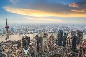 El barrio nuevo de Pudong de Shanghai