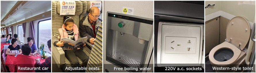 Instalaciones en un tren de alta velocidad