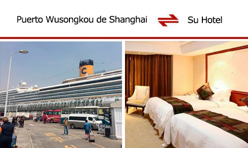puerto de crucero de Wusongkou a su hotel