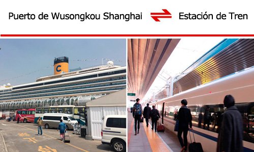 puerto de crucero de Wusongkou a la estación de tren