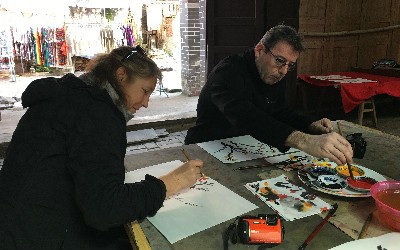 Nuestros clientes estaban pintando abanico